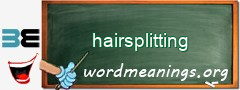 WordMeaning blackboard for hairsplitting